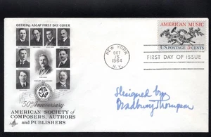 #1252 Music 1964 FDC ArtCraft - Autographed by Designer of Stamp - Picture 1 of 2