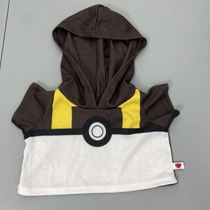Build A Bear Pokemon Ultra Ball Hoodie Shirt Pokeball Brown White - Picture 1 of 4