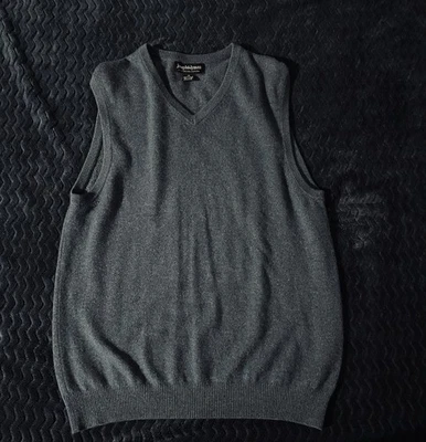 Chaleco Suéter Joseph Lyman 100% Cachemira Para Hombre Medio Azul Sin Mangas Cuello en V Foto 1 de 4