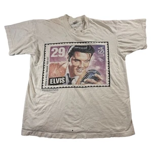 Vintage 90er Herren XL Distressed FOL Elvis Presley Briefmarke T-Shirt USA - Bild 1 von 14