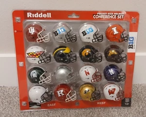 *NEW* Big Ten Conference Pocket Pro Riddell Speed Helmet Set East/West B1G Era - Picture 1 of 2