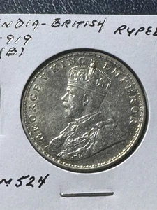 ** INDIEN BRITISH 1919 ( b ) RUPIE SILBER . ** - Bild 1 von 2
