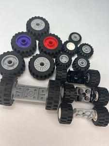 LEGO Lote de Ruedas y Neumáticos Ejes Vehículos Tamaños Mixtos Colores Off-Road Constructor Piezas - Imagen 1 de 2