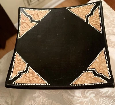 Hermoso Candelabro Pilar Temático Safari Tribal Primitivo Rústico Negro Tostado Foto 1 de 4