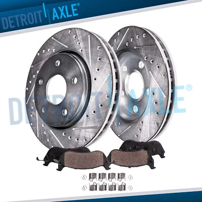 Front Drilled Rotors Brakes Pads for 2009 - 2019 Toyota Corolla Matrix Vibe xD - Image 1 of 4