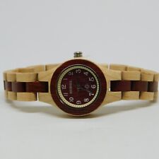 BEWELL All Wooden Hand Crafted Quartz Analog Women's Watch Sz.7 1/2" New Battery