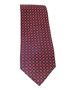 MEN'S TIE NECKTIE - BY UNGARO - 100% SILK - MADE IN ITALY - RED AND BLACK - Picture 1 of 4