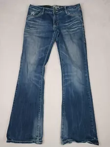 Jeans donna Rock 47 by Wrangler blu denim vita ultra bassa 7x34 (32x32) bootcut - Foto 1 di 11