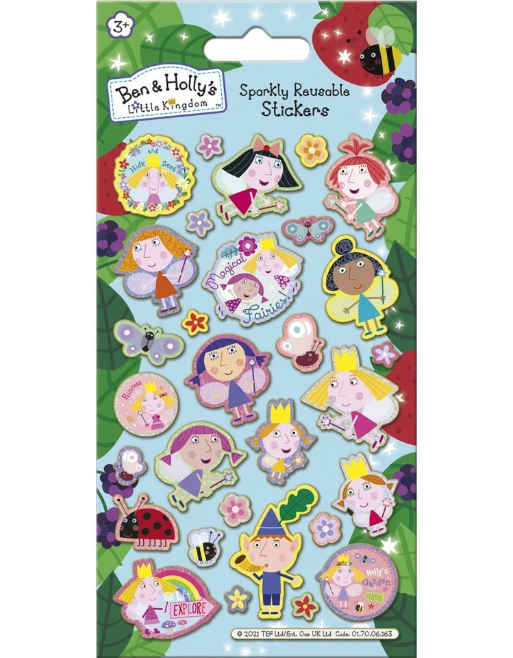 Ben & Holly's little kingdom Foiled Stickers sheet Official Product 20 Stickers
