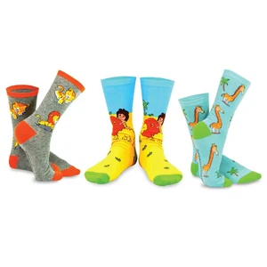 3 Pair Safari Animal Crew Socks - Picture 1 of 24