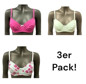 Damen BH Unterwäsche 3er-Pack bpc grün rosa NEU Größe 75B 80B 85B - Bild 1 von 4