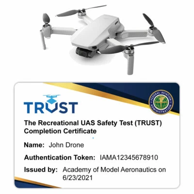TRUST - Recreational UAS Safety Test Completion Certificate card - FAA requires - Изображение 1 из 4