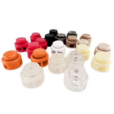 Flat spring loaded toggle 2 holes cord locks with metal spring, AIJ - Image 1 of 3