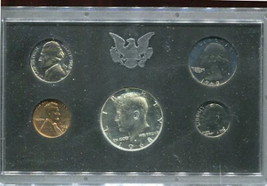 1968-S US MINT PROOF SET (D163) WITH ORIGINAL BOX 40% SILVER KENNEDY HALF - Picture 1 of 3