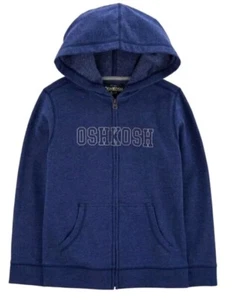 Kid OshKosh Logo Hoodie Boys Zip Jacket Blue Size 6/6A NWT - Picture 1 of 3