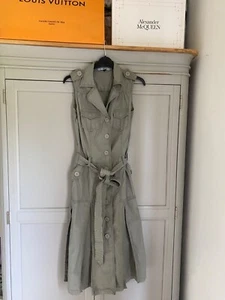 RED HERRING Safari Dress Size 8 Utility Khaki Combat Military 100% Cotton Y2K - Picture 1 of 15