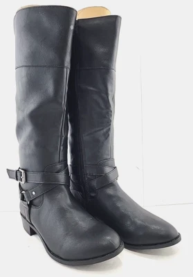 Ana Torrance Mujer Botas hasta la Rodilla Zapatos Talla 6.5 Negro con defectos pero NUEVO Foto 1 de 4