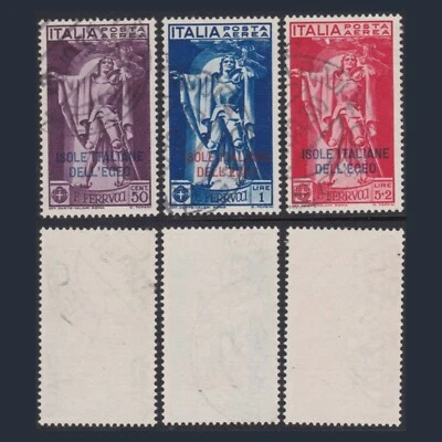 Colonie Italiane Egeo 1930 Posta Aerea Ferrucci n. 1/3 Usati Emissioni Generali  - Immagine 1 di 2