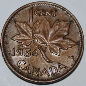 Canada 1954 SF 1 Cent Copper One Canadian Penny Coin  - Picture 1 of 2