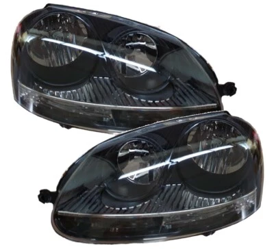 Schwarze Frontscheinwerfer Hauptscheinwerfer für VW Golf 5 03-09 schwarz Depo - Bild 1 von 4