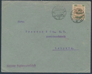 Memel 25 Centai auf 10 Mark EF Brief ab Klaipeda 1924 Leipzig geprüft (1316) - Bild 1 von 2
