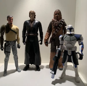Set of 4 Star Wars Figures, Oversized 12" & 13" Anakin Skywalker,Chewbacca, etc - Bild 1 von 3