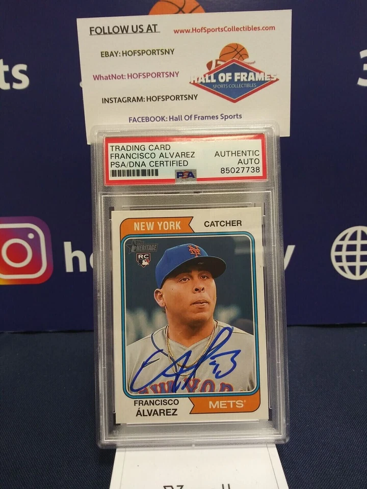 FRANCISCO ALVAREZ 2023 TOPPS HERITAGE ROOKIE AUTO CARD PSA (738) - Image 1 of 1