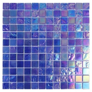 Swimming Pool Tile Iridescent Beachwalk Shower Waterline Backsplash Ultra Blue - Picture 1 of 5