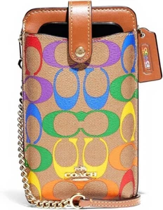 Bandolera Coach para teléfono en lona Rainbow Signature - Imagen 1 de 3