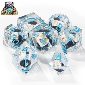 BEARDICE Resin DND Dice Set 7PCS Liquid Core RPG Dungeons & Dragons D&D Pet Dog - Picture 1 of 8