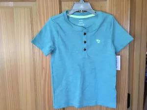 New Carter's Boys Teal Palm Henley Shirt Top many sizes - Picture 1 of 1