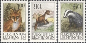Liechtenstein 1993 Fox/Badger/Marten/Animals/Nature/Wildlife 3v set (n21203) - Picture 1 of 1