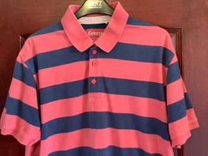 Stunning Navy & Red Polo shirt - Size M 38-40 ins Chest - From George - In VGC - Picture 1 of 4
