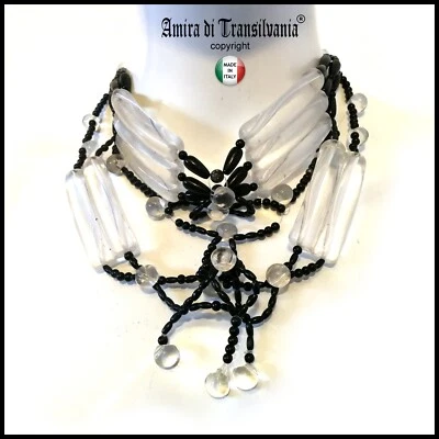 gioiello trasparente plexi minimal collana bracciale da donna designer collarino - Immagine 1 di 4