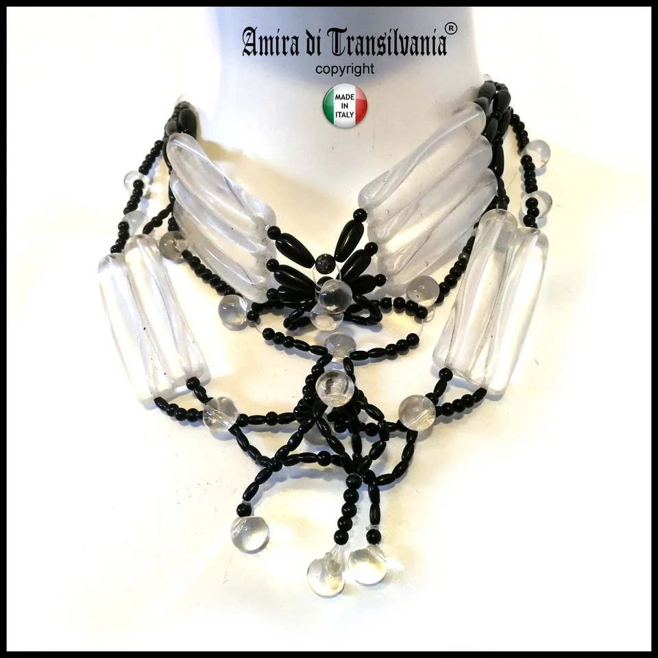 gioiello trasparente plexi minimal collana bracciale da donna designer collarino - Immagine 1 di 4