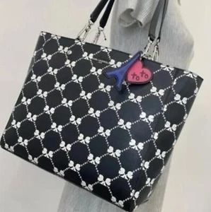 Karl Lagerfeld Adele Large Tote Bag Signature Print Black White NWT - Picture 1 of 6