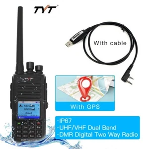 MD-UV390 5W DMR Transceiver VHF UHF Band Walkie Talkie + Programming Cable - Picture 1 of 10