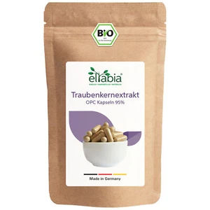 Traubenkernextrakt Kapseln 95% OPC Hochdosiert 950mg Tagesdosis Rohkost Qualität - Bild 1 von 8