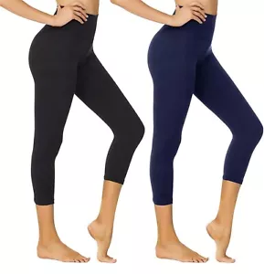 (S-M) High Waisted Leggings Control Compression Soft Yoga Pants, Reg & Plus - Picture 1 of 7