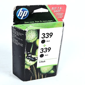 HP 339 Black Ink Cartridge Double Pack - Printer Replacement Refill - Deskjet - Photo 1/16