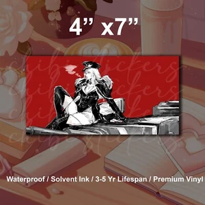 Gun Army Bad Waifu Girl Vinyl Sexy Cute Waterproof Bumper Sticker - Picture 1 of 2