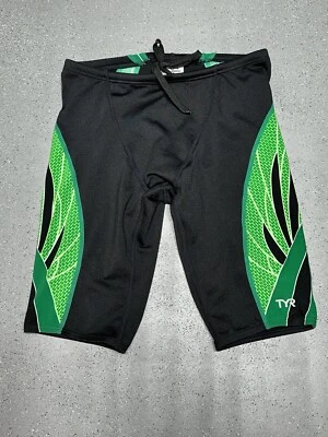Pantalones Cortos de Natación TYR Hombre con Patrón Ondulado Verde/Negro Talla 30 Foto 1 de 4