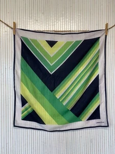 Foulard Carré Vintage Lavins Kaïa Vert Formes géométriques Cadeau Femme FO499 - Imagen 1 de 12