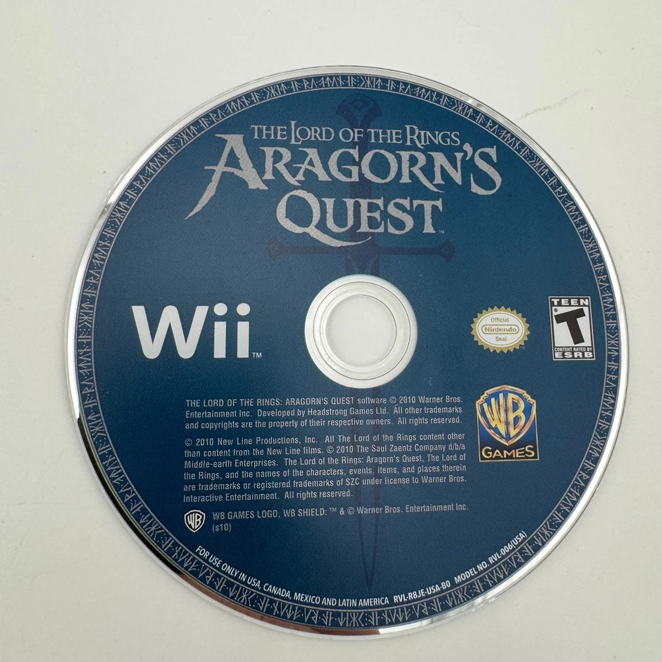 El Señor de los Anillos Aragorn’s Quest - Garantía Nintendo Wii PROBADO FUNCIONANDO ✅ Foto 1 de 1