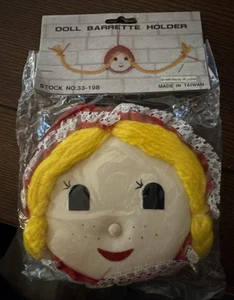 VTG NOS House of Lloyd Doll Hair Barrette Holder Kitschy Freckled Pigtails Girl - Picture 1 of 3