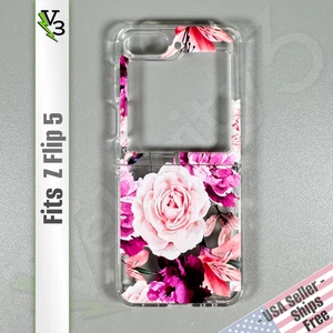 Case for Galaxy Z Flip 5 – Pink Rose Bouquet | 2-Piece Hinged | Screenless Front - Picture 1 of 12