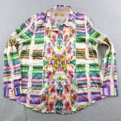 Robert Graham Top Womens XL Colorful Button Up Silk Blouse Collared Flip Cuff - Image 1 of 4