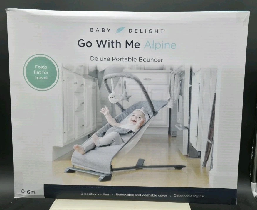 Портативный вышибала Baby Delight Alpine Deluxe для младенцев 0–6 месяцев, угольный твид - Изображение 1 из 2