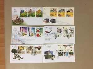 Six Israel fdc with multiple stamps nice picture envelopes(c) - Picture 1 of 1