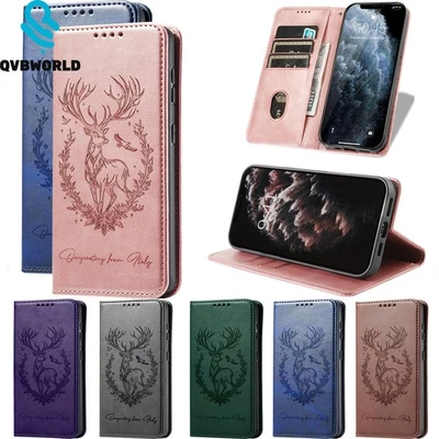 Phone Cover for Xiaomi Redmi 14C 13 A5 A3 Note 14 13 Deer Magnetic Wallet Case - Image 1 of 4